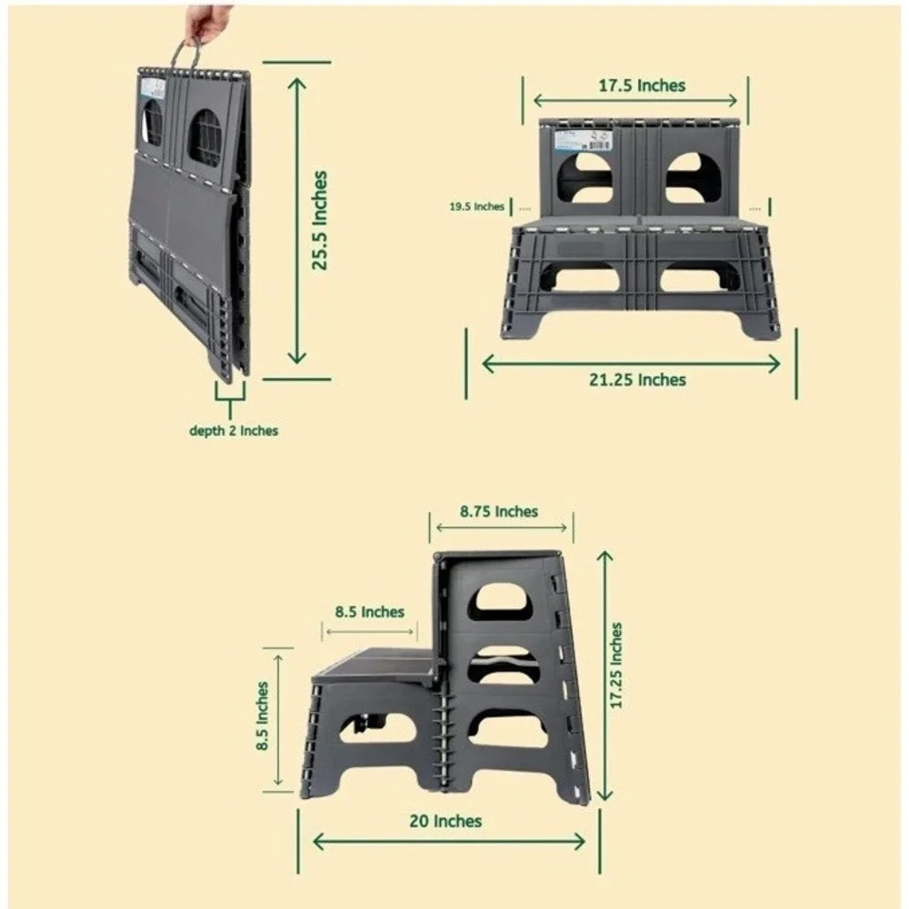 Bee Neat 2 Step Folding Dog Stairs & SUV Ramp Car Pet Ladder Black New